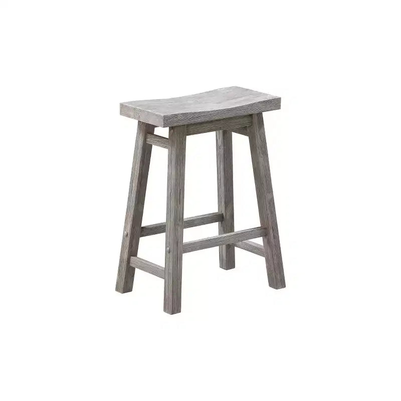 Set di 2 sgabelli da bar senza schienale a sella, altezza bancone, in legno di acacia, 61 cm