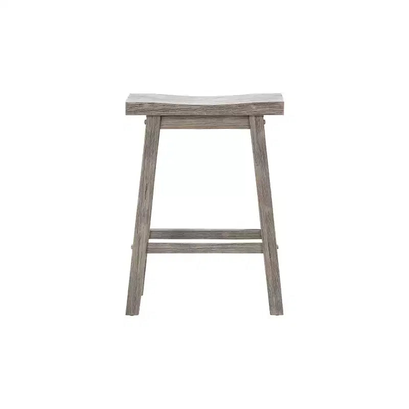 Set di 2 sgabelli da bar senza schienale a sella, altezza bancone, in legno di acacia, 61 cm