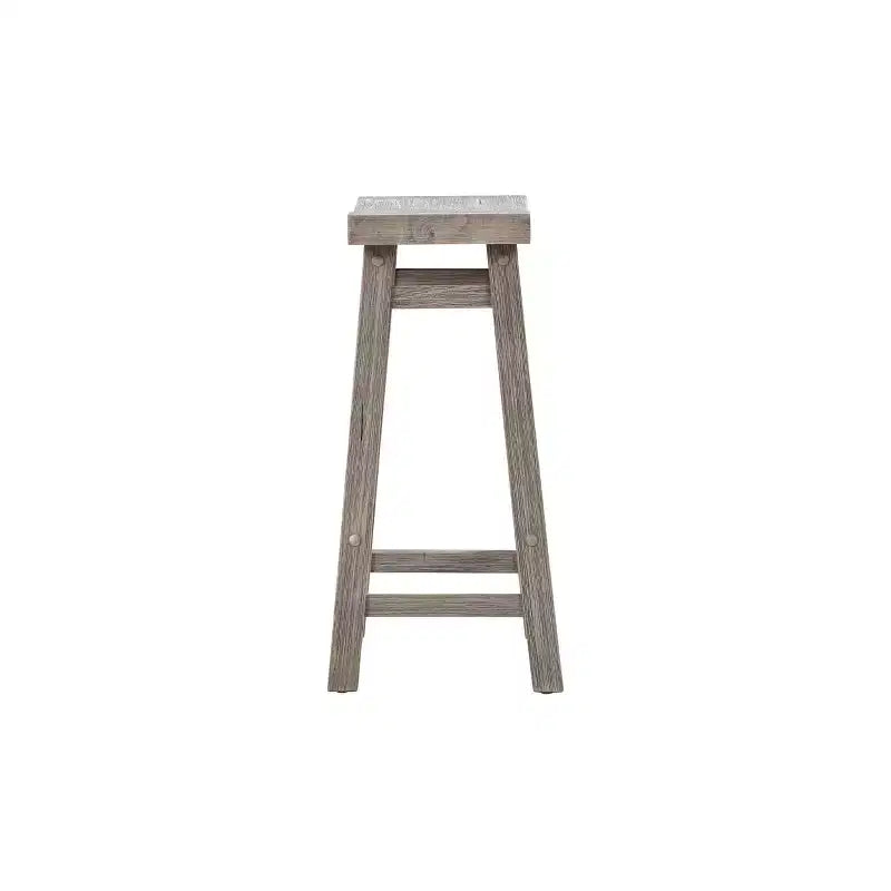 Set di 2 sgabelli da bar senza schienale a sella, altezza bancone, in legno di acacia, 61 cm