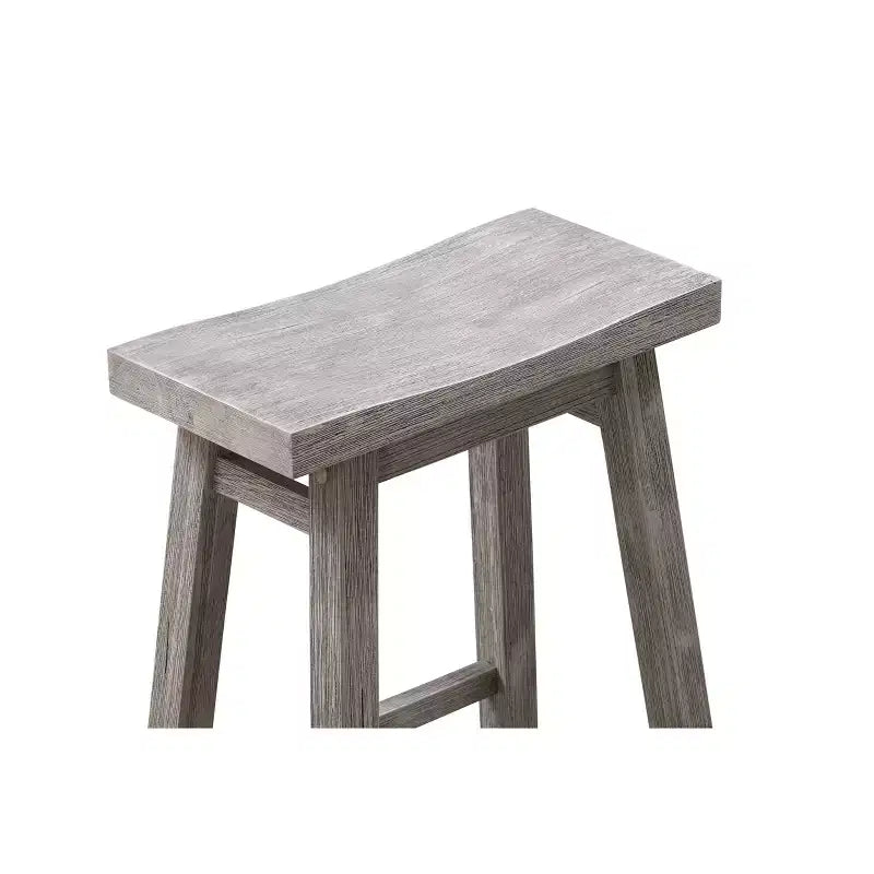 Set di 2 sgabelli da bar senza schienale a sella, altezza bancone, in legno di acacia, 61 cm