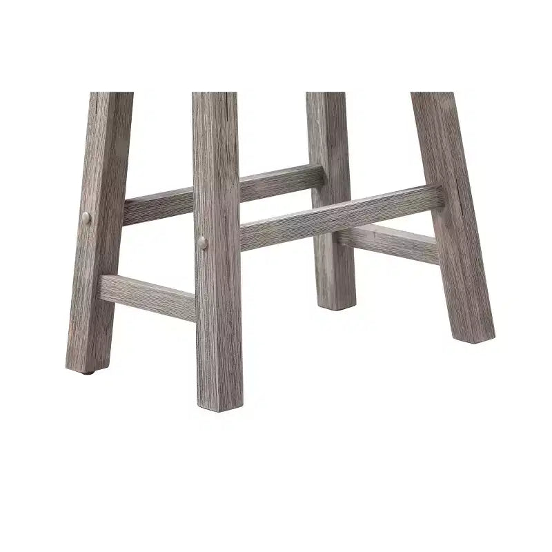 Set di 2 sgabelli da bar senza schienale a sella, altezza bancone, in legno di acacia, 61 cm