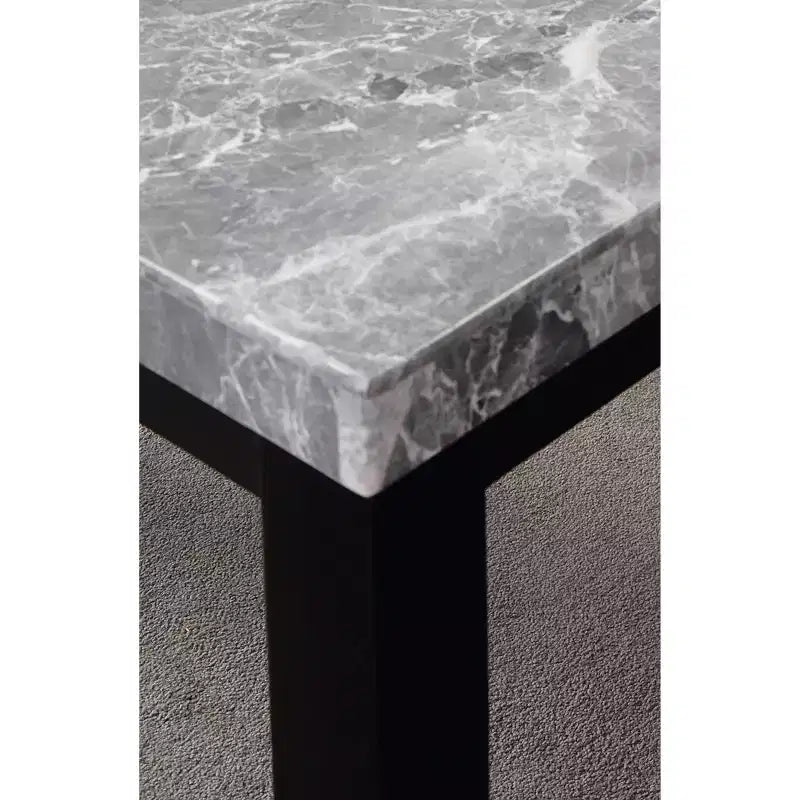 Tavolo da pranzo con ripiano in marmo grigio, 6 posti, 162 cm