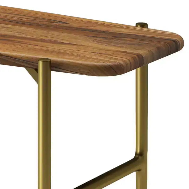 Panca WyndenHall Fleetwood Mid-Century in legno massello di acacia, 46", colore naturale