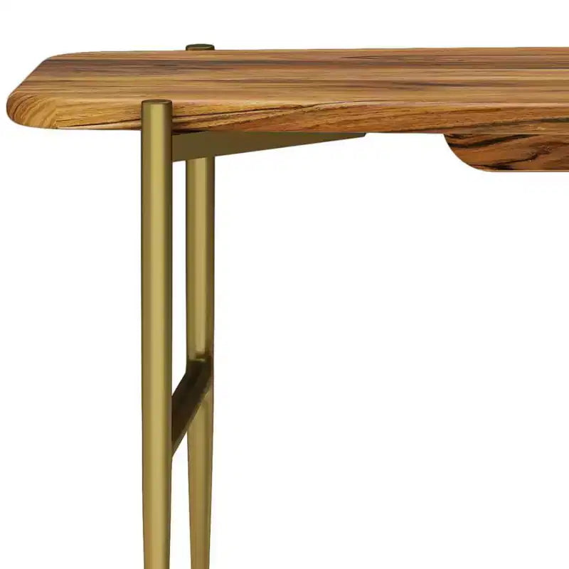 Panca WyndenHall Fleetwood Mid-Century in legno massello di acacia, 46", colore naturale