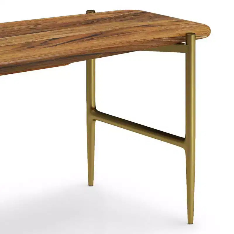 Panca WyndenHall Fleetwood Mid-Century in legno massello di acacia, 46", colore naturale