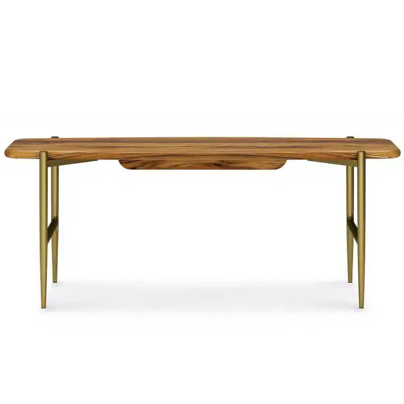 Panca WyndenHall Fleetwood Mid-Century in legno massello di acacia, 46", colore naturale