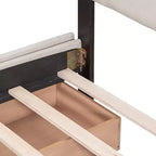 Letto a piattaforma Queen Size imbottito con testiera classica e 4 cassetti-ModernLuxe